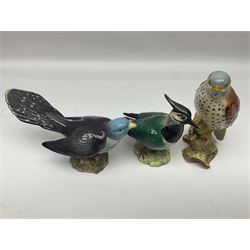 Collection twenty one of Beswick bird figures, to include Lapwing no 2416, Kingfisher no 2671, Red Pigeon 1383, Cuckoo no 2315, Nuthatch no 2418 etc