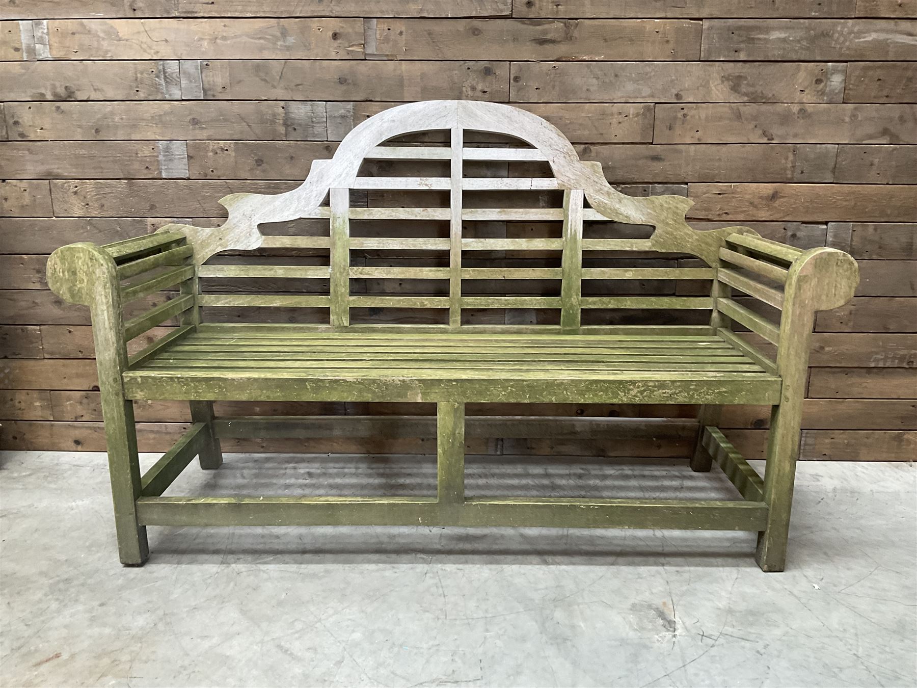 Solid teak Lutyens design garden bench
