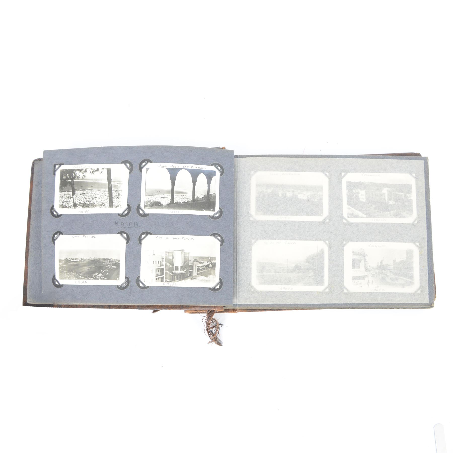 WWII photo album, 1941-1944 Views of Egypt and Palestine, including a photograph of Winston Churchill, P.O.W, tanks, aircraft etc  