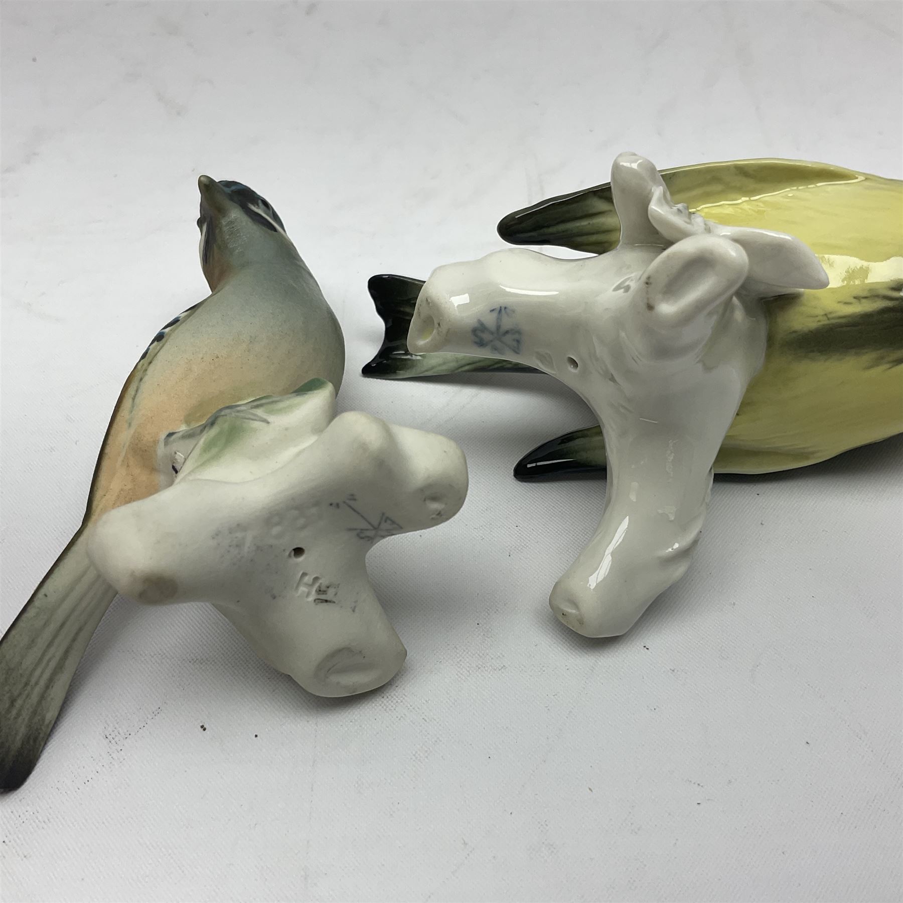 Eight Karl Ens bird figures, together with Mack blue tit and one other