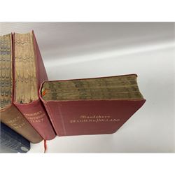 Collection of travel books, including Baedekers Belgien und Holland, Muirhead's Southern France, The Queen Travel Book 1929-30 