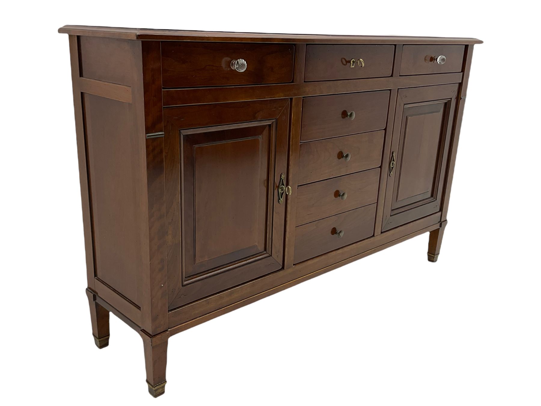 Grange Furniture cherry wood finish sideboard, moulded rectangular