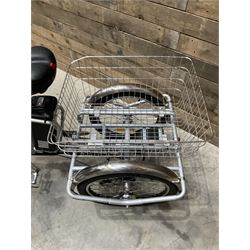 Alpine electric tilt trike - power assisted with throttle (no need to pedal), 15.5mph with 40 mile range, only 37 miles from new, silver finish, removable battery with charger, YoungDo gell seat with cover, £2749 new.