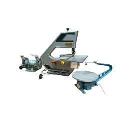 Burgess bandsaw, bench grinder and fret saw - THIS LOT IS TO BE COLLECTED BY APPOINTMENT FROM DUGGLEBY STORAGE, GREAT HILL, EASTFIELD, SCARBOROUGH, YO11 3TX