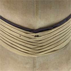 Victorian British tropical pith helmet with brass chain link chin strap