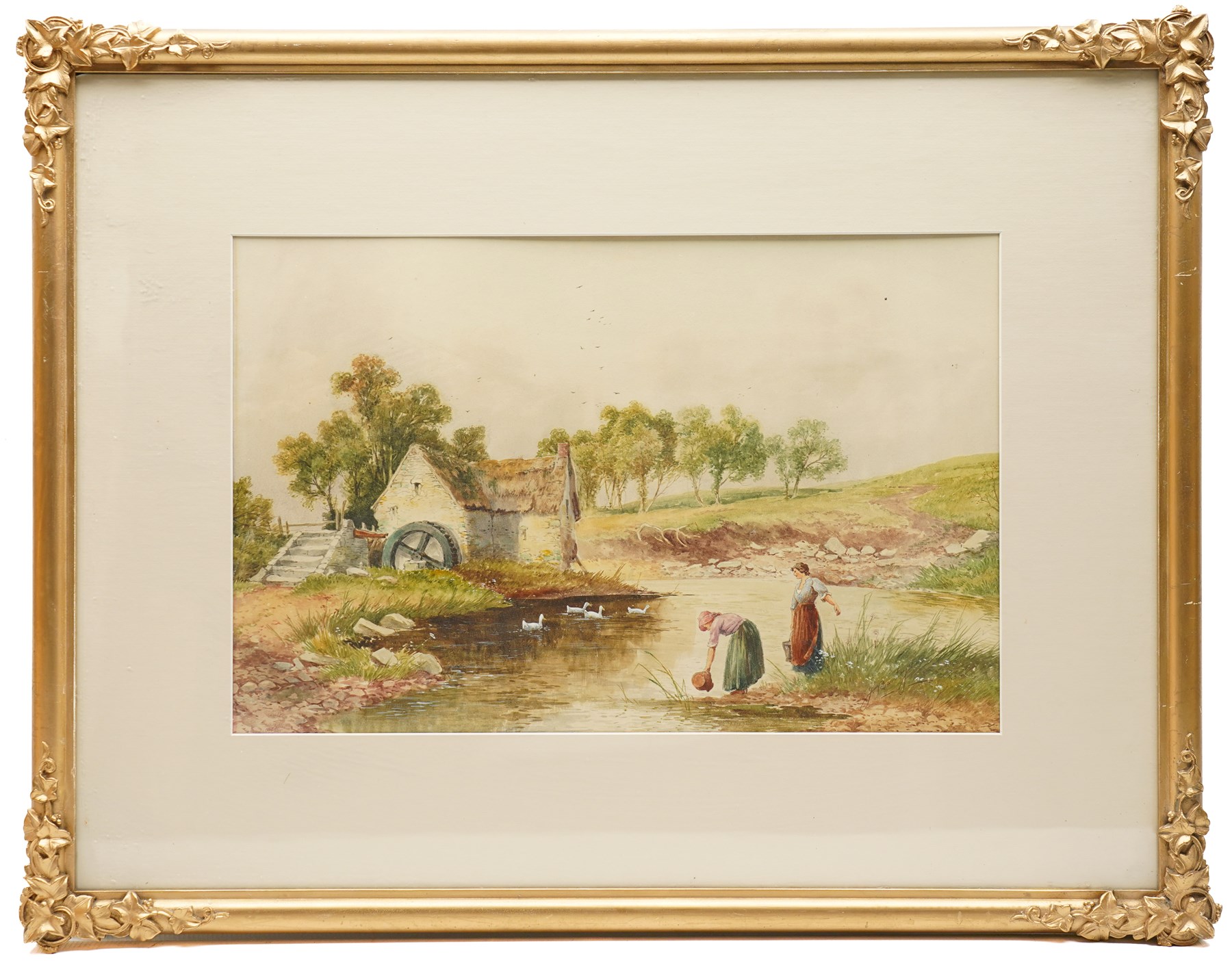 Horace Hammond (AKA James Barclay) (British 1842-1926): Pastoral Views, set of three watercolours signed, in matching gilt frames 43cm x 28.5cm (3)