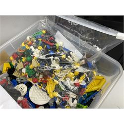 Lego - ten kits comprising Harry Potter Magic Mirror 4702; Extreme Team Rocket Car/Plane 6580; two Adventure Egypt Cars 5918; Adventure Egypt Bi-Plane 5928; Adventure Egypt Tombs and Car 5919 in golden Tutankamun box; Castle Knight with Horse & Cart 6016; Castle Witch & Fireplace 2872; Castle Robin Hood Hideout 6054; and Pirate Ship 6285; together with over 3.5kg of loose animals, characters and bricks etc; all unboxed