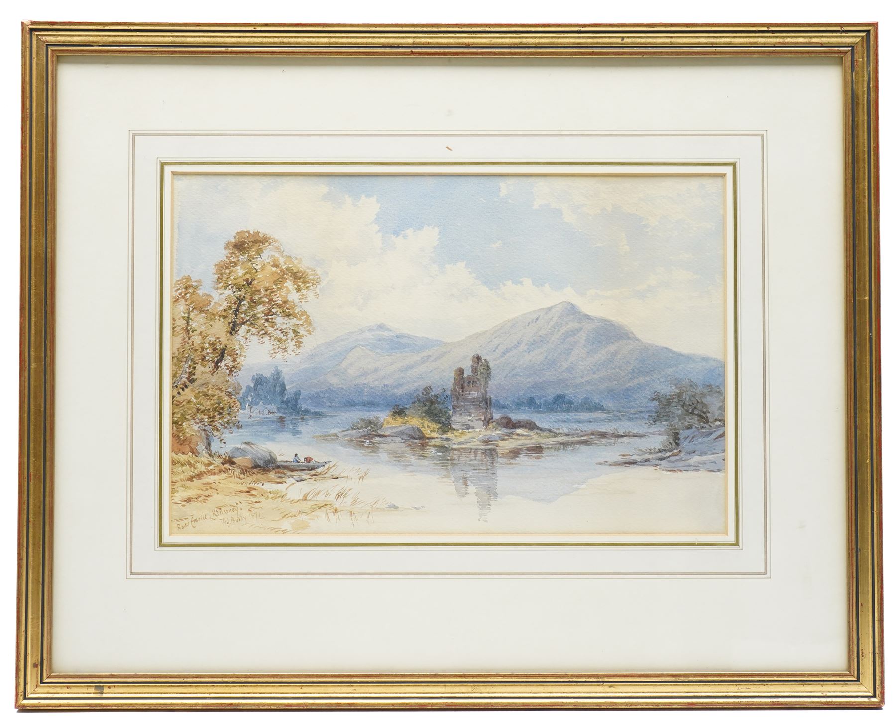 William James Boddy (British 1831-1911): 'Ross Castle - Killarney', watercolour signed titled and dated 1870, 21.5cm x 33.5cm