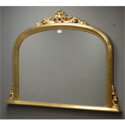  Victorian style gilt framed overmantel mirror, W119cm, H90cm  