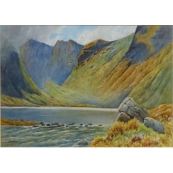  Welsh Mountainous Landscape, 19th century watercolour signed by J.L Dawson 49cm x 68cm  
