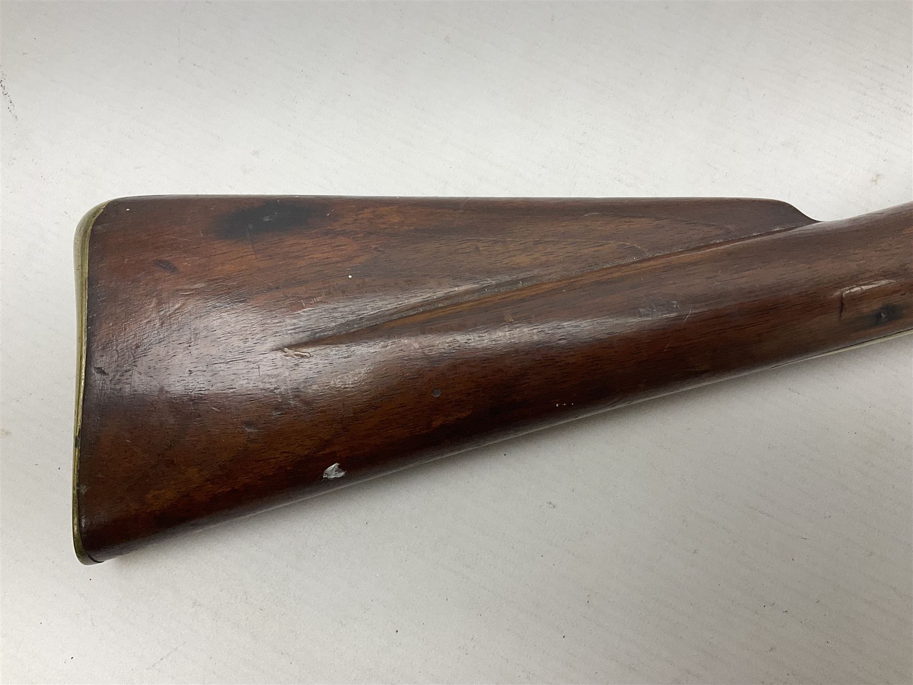 18th century flintlock coaching carbine, approximately 24-bore, maker Grice dated 1759, the 56cm(22
