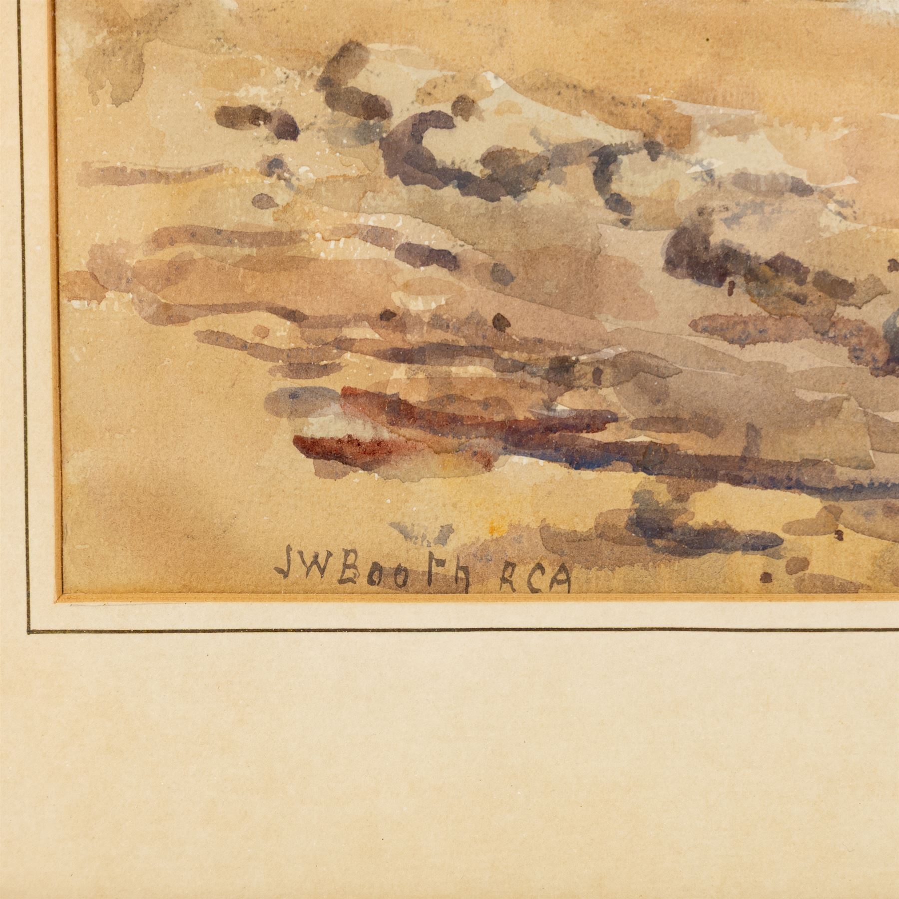 James William Booth (Staithes Group 1867-1953): View from the Beach towards Runswick Bay, watercolour signed 25cm x 36.5cm