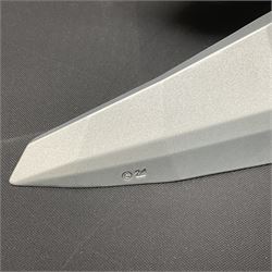 Swarovski Crystal Soulmates, Snowy Owl, upon stylised metal base, H30cm 