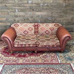 Tetrad Eastwood leather and kilim fabric sofa