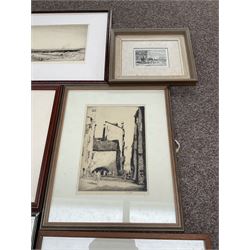 Collection of etchings, artists including Frank Short, Leonard Russell Squirrell, Malcolm Osbourne, Alfred Bentley, Samuel Chamberlain, Sidney Tushingham, Hedley Fitton, etc (16)