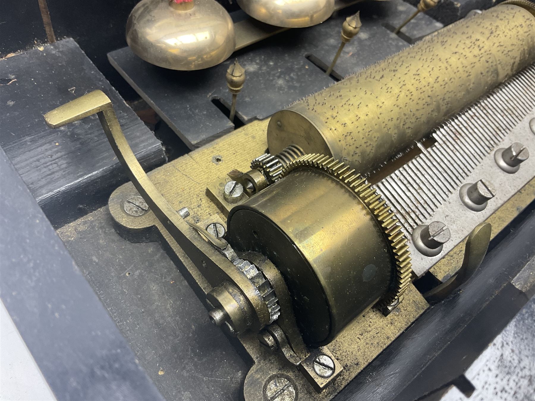 Swiss - Three 19th-century cylinder music boxes suitable for spares or repair.