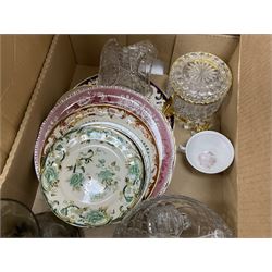 Commemorative Ringtons Coronation tin, together with other commemorative ware, ceramics, metal ware and glass ware, in four boxes 