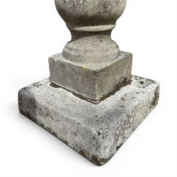 Weathered cast stone three sectional garden bird bath