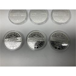 Ten fine silver one troy ounce medallions, commemorating 'The Heroes of 2020'