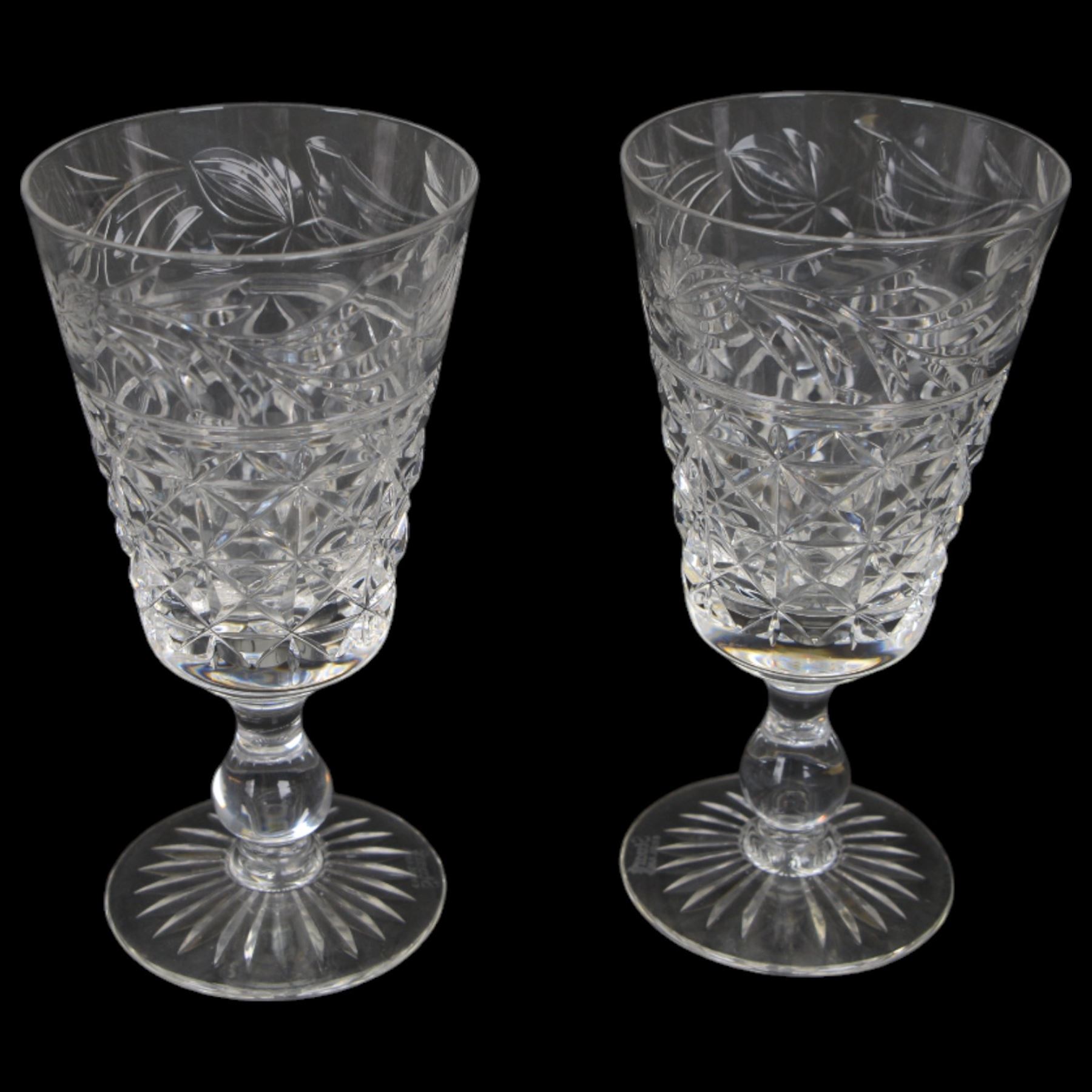 Stuart Crystal Mansfield pattern drinking glasses, including hock glasses, sherry glasses and wine glasses, together with a matching water jug (42)