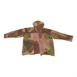 WWII British Army camouflage windproof smock, label inside marked 'Smock Windproof size No. 5 ... C.W.S Ltd with broad arrow 