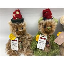 Four limited edition Charlie Bears, comprising Fezziwig 79/600, Marley 431/600, Mr Cobbler 112/1200, and Mr Cuddlefluff 521/1200, each designed by Isabelle Lee, from the Minimo Collection, all with tags 