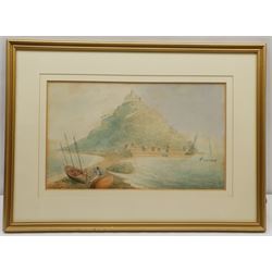 English Primitive School (19th century): St Michael's Mount, watercolour unsigned 25cm x 42cm