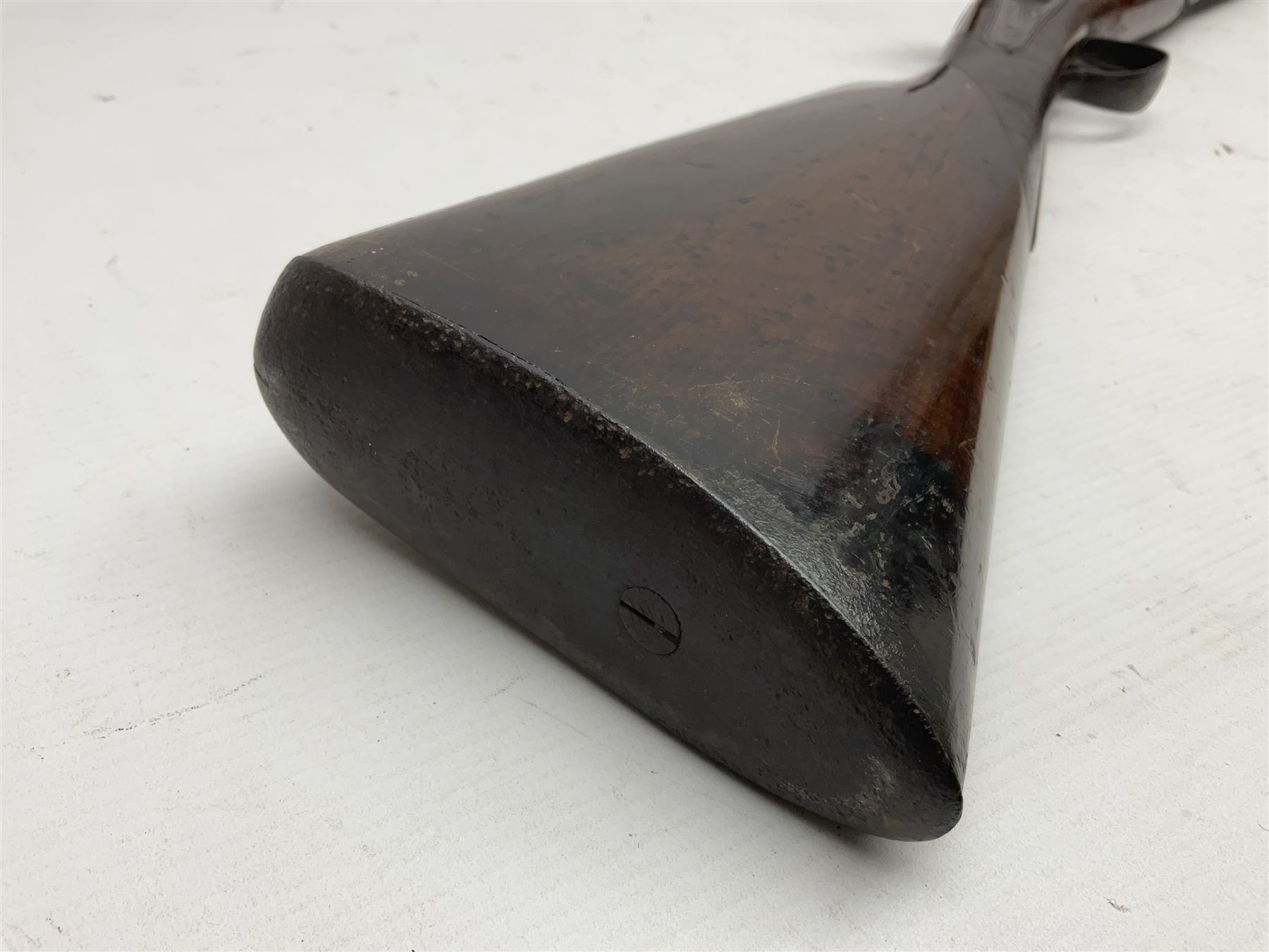 19th century W. Murcott of London 12-bore single barrel back-action percussion 'cripple stopper' sporting gun, with 58.5cm(23
