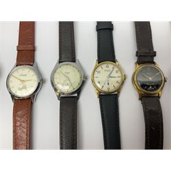 Twelve manual wind wristwatches including MuDu, Kenwell, Cauny, Technos, Bernex, Kienzle, Royce, Emka, Ery, Accurist and Chalet, all with subsidiary seconds dials