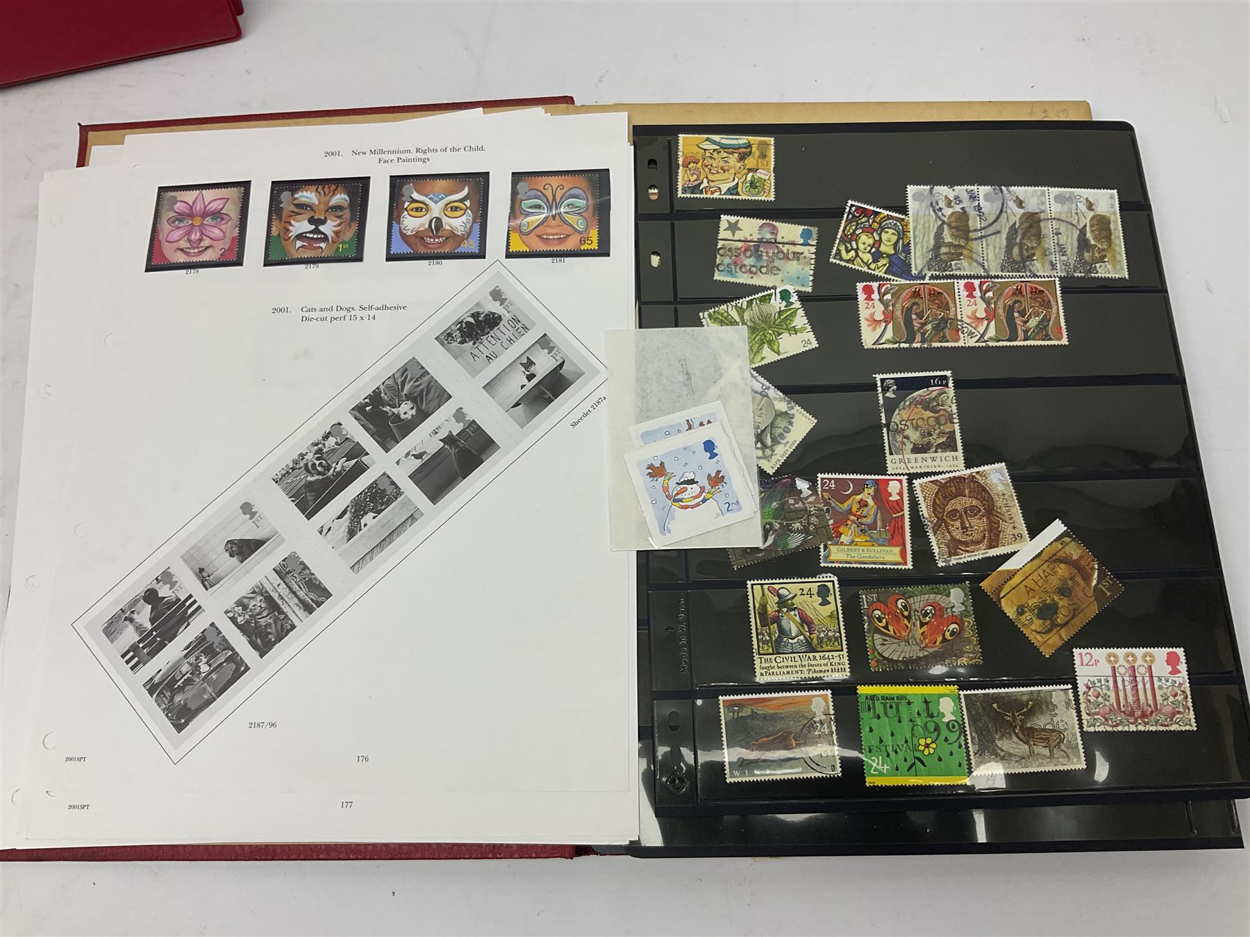 Great British stamps including Queen Elizabeth II mostly commemorative mint decimal issues with 1st class, miniature sheets etc, pre-decimal issues and other QEII stamps with mint and used, housed in four ring binder folders and loose