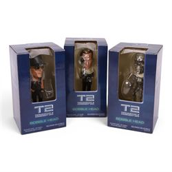 Three Hollywood Collectibles Terminator Judgement Day T-2 Bobble Heads, T-1000, Sarah Conn...