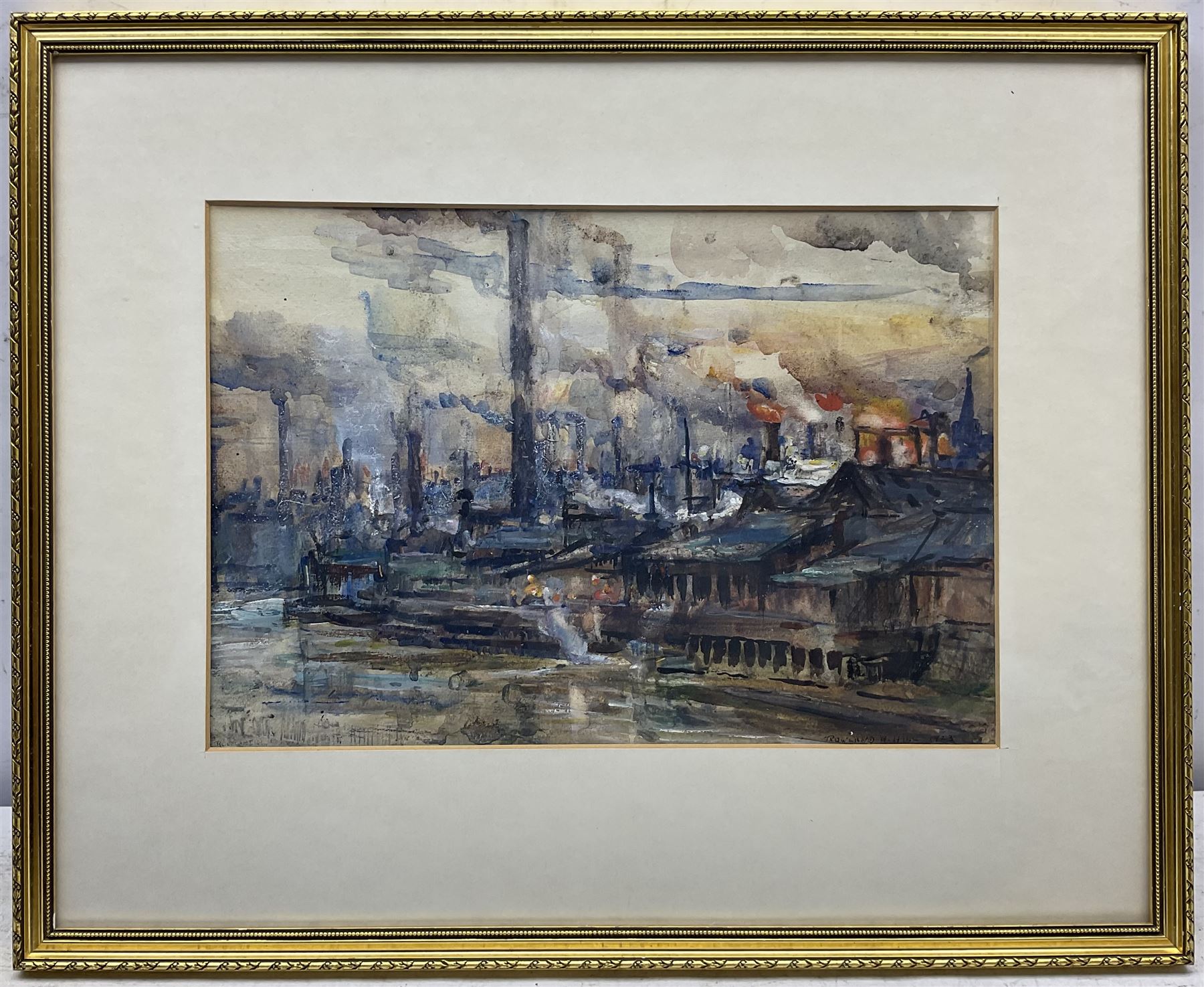 Rowland Henry Hill (Staithes Group 1873-1952): Sheffield Industrial Landscape, watercolour signed and dated 1923, 25cm x 36cm