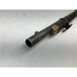 19th century D. & J. Fraser Edinburgh .577 Snider action gun, the 94cm barrel with three-groove rifling, three barrel bands and maker's name to top, full walnut stock with brass fittings, trigger guard inscribed J.D.M.,  L141cm