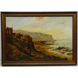  English School (Early 20th century): Robin Hoods Bay, oil on canvas unsigned 50cm x 75cm  