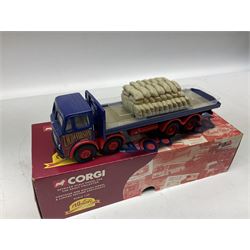 Five boxed Corgi die-cast models comprising ‘Dibnah’s Choice’ Sentinel Dropside wagon and Fowler B6 Crane Engine and Trailer, Albion Caledonian lorry, Texaco tanker and Wall’s AEC trailer