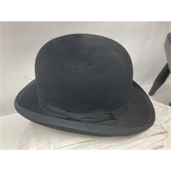  Bennetts of London bowler hat, together with another similar bowler hat, a collection of lines, two soft toys and childs chair etc