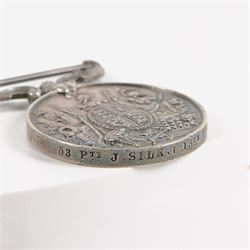 Queen Victoria Army Long Service and Good Conduct medal awarded to 53 Pte J Silk 1-13th Foot