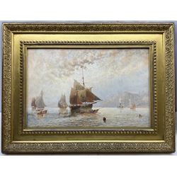 George Weatherill (British 1810-1890): Busy Shipping off Whitby, watercolour signed 34cm x 52cm 
Notes: for a nearly identical view of the same size, see Bonhams Leeds 8th November 2006 Lot 214