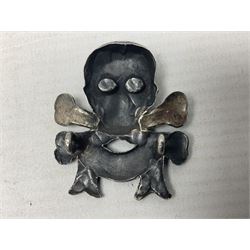 17th DCO Lancers Victorian NCO silver pre-1890 arm badge; early die-stamped skull and crossed bones stamped with Victoria head and lion; two loops verso