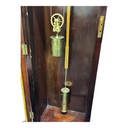 Hirsch of Bayswater-Fine late Victorian 8-day mahogany cased Jewellers regulator, wall mounted case with an arched top and tapering swept base, fully glazed door with visible pendulum and off-set brass cased weight, 10-1/2