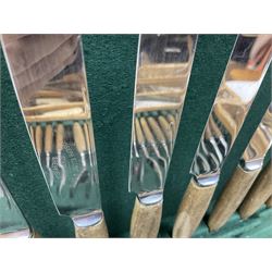 20th century Joseph Elliot & Sons cased canteen of cutlery together with other cutlery to include silver-plate examples