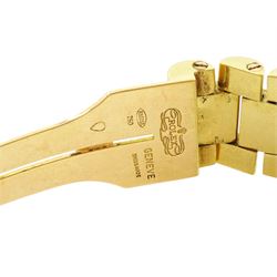 Rolex Oyster Perpetual Day-Date gentleman's 18ct gold automatic wristwatch, circa 1970, Ref. 1803, serial No. 2492514, champagne dial with after market diamond dot hour markers and diamond set bezel, on 18ct gold President bracelet, with fold-over clasp, boxed