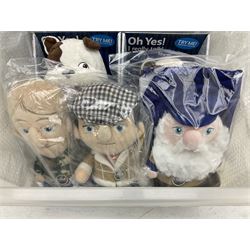 Only Fools and Horses stuffed toys, Churchill dogs and quantity of PG Tips merchandise and stuffed monkeys etc in two boxes