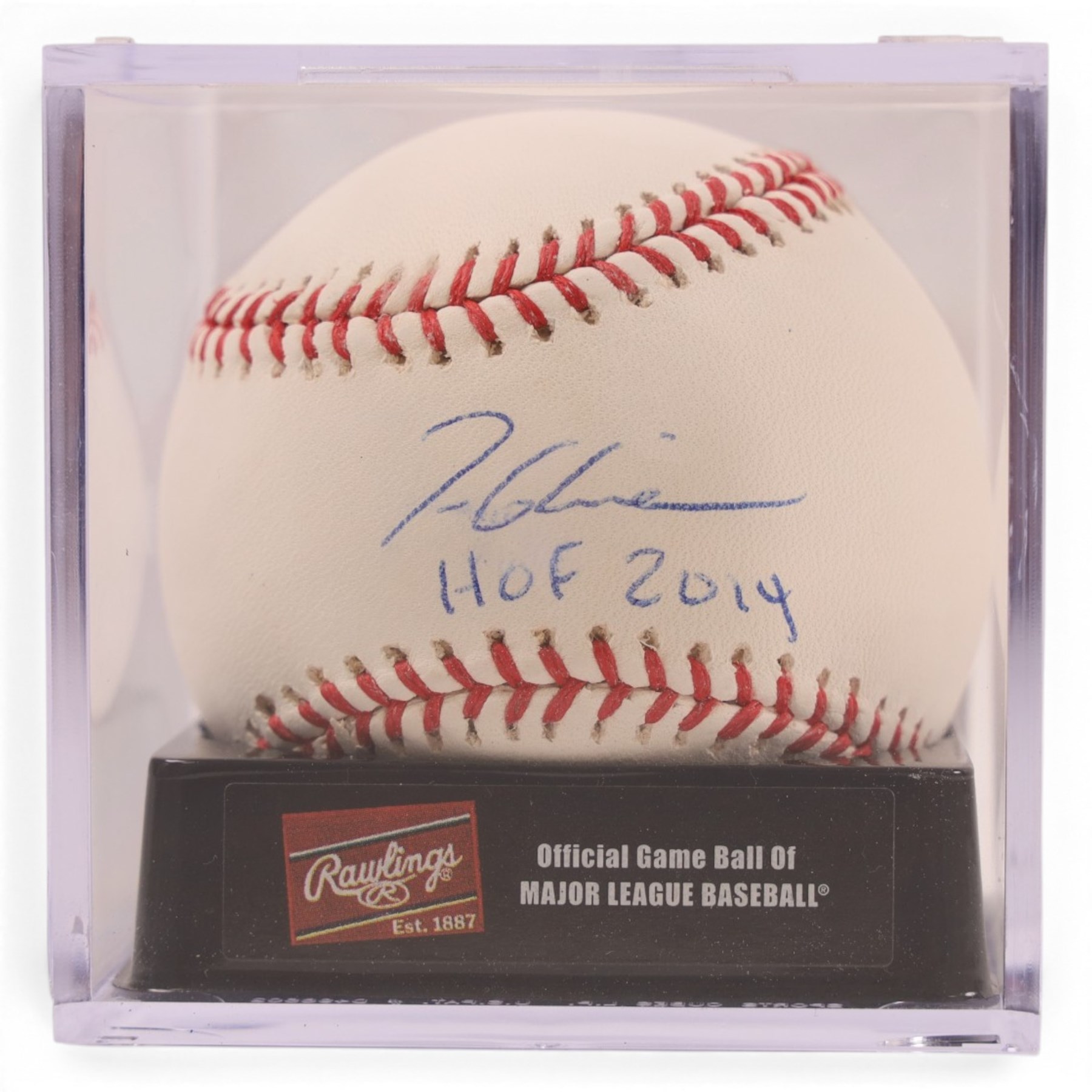 Five signed Rawlings baseballs, comprising Tom Glavine with HOF 2014 inscription, Mike Piazza, Sandy Koufax, Tom Seaver with HOF '92 inscription and Nolan Ryan with HOF '99 inscription, together with a signed Tampa Bay Devil Rays baseball, with acrylic cases and certificates of authenticity (6)