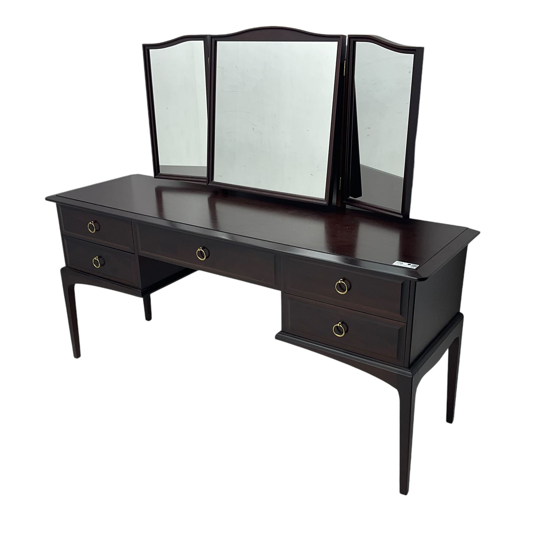 Stag Minstrel - dressing table, fitted with triple mirror and five drawers, and matching stool
