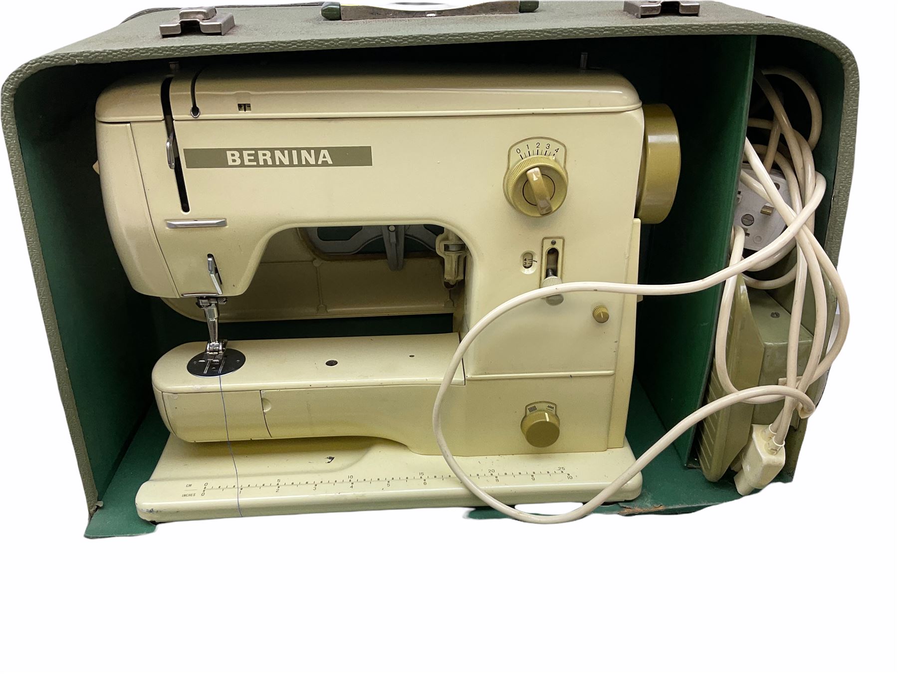 Three Bernina sewing machines, comprising cased model 708 example, with