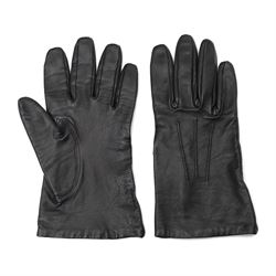 Harrods, Jaeger and others - five pairs of ladies’ leather gloves, comprising red Harrods studded gloves, brown Jaeger buttoned gloves and three further Italian pairs