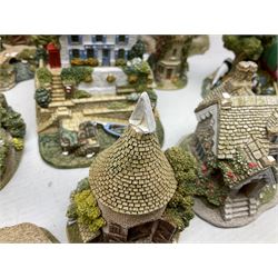 Sixteen Lilliput Lanes, to include The Golden Jubilee, Round Tower - Windsor Castle, Castle of the Golden Chalice, Travellers Rest, with box and deed,  Summer Days, Sunshine Creek, Writing with Lewis Carol, with box and deed,  etc 