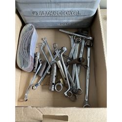 Black and Decker multi tool, spanners, oiler, Ryobi drill - THIS LOT IS TO BE COLLECTED BY APPOINTMENT FROM DUGGLEBY STORAGE, GREAT HILL, EASTFIELD, SCARBOROUGH, YO11 3TX