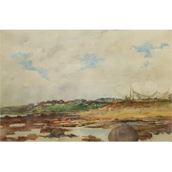 English School (Early 20th century): Coastal Town, watercolour unsigned 20cm x 30cm
